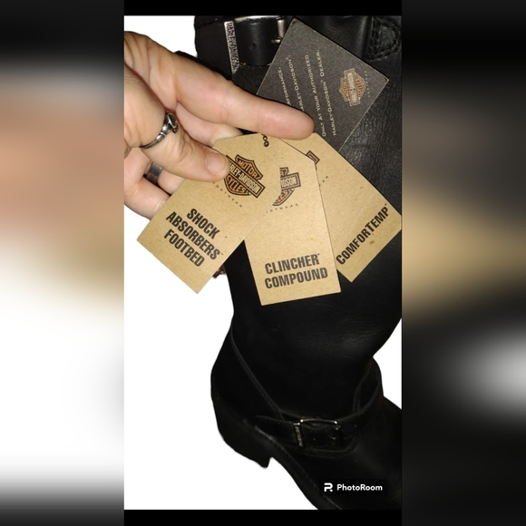 Harley Davidson Women's boots tall black zip up leather NWT size 7 - Picture 5 of 9